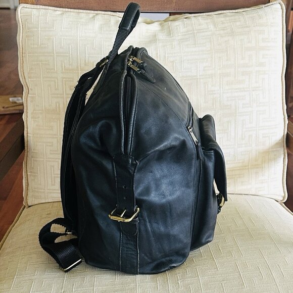 Coach Vintage C7B-0521 Large Backpack Black Glove-Tanned Cowhide Leather USA - Picture 6 of 15
